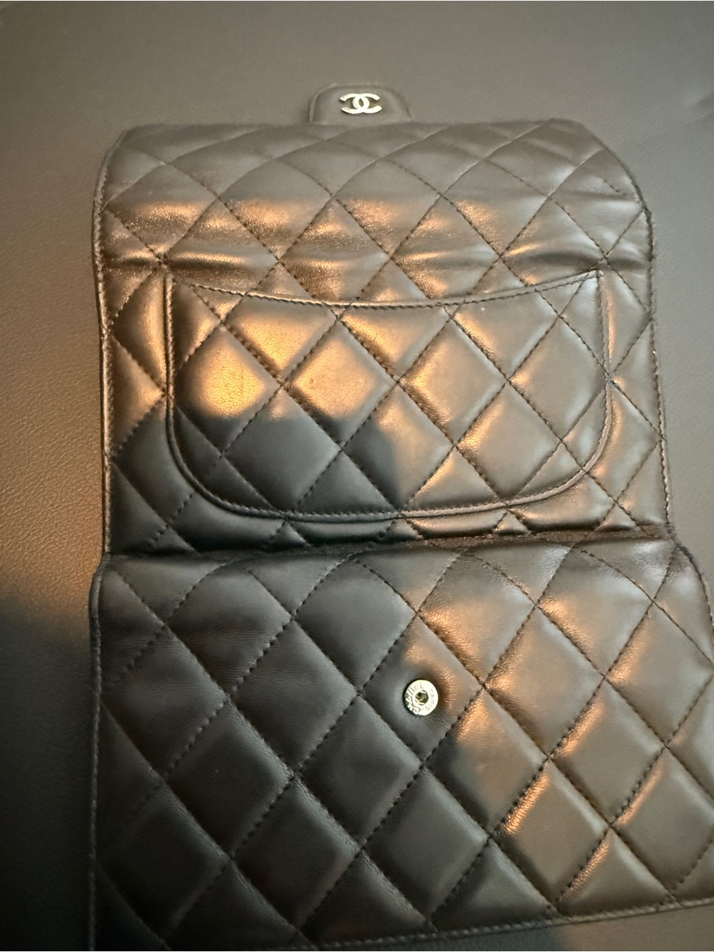 CHANEL Black Quilted Lambskin Wallet Chain included. WOC - Picture 7 of 13